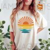 Retro Sunset Rays Wavy Shirt