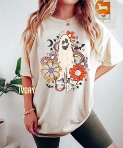 Floral Ghost Tee for Pumpkin Festival