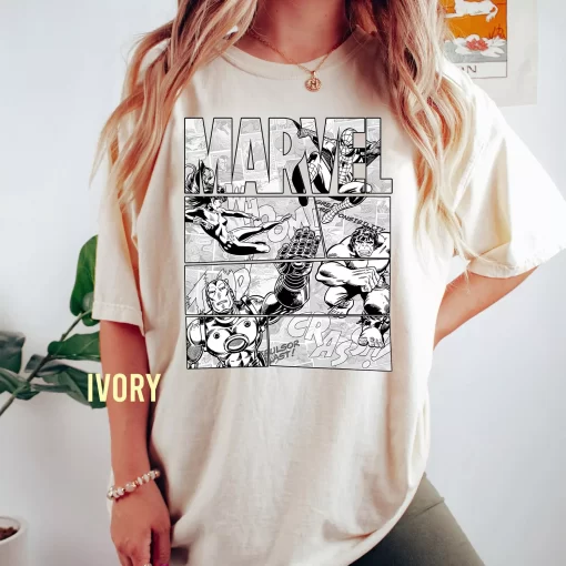 Avengers Black and White Comic Tee