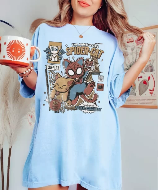 Spider Cat Comfort Colorful Shirt