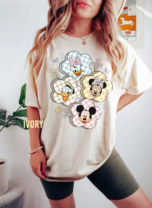 Mickey Friends Stickers Floral Tee