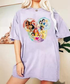 Watercolor Disney Princess Characters Tee