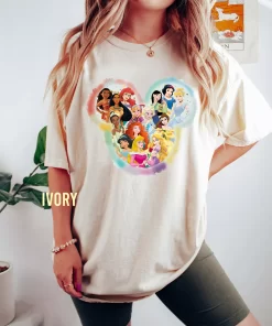 Watercolor Disney Princess Characters Tee