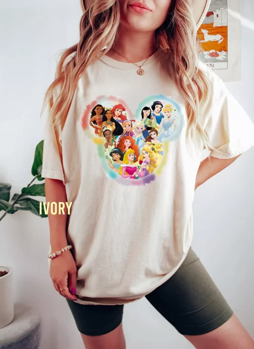 Watercolor Disney Princess Characters Tee