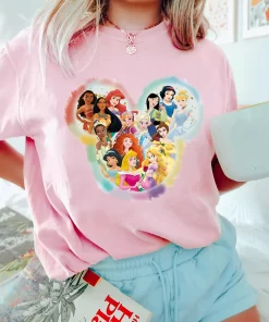 Watercolor Disney Princess Characters Tee