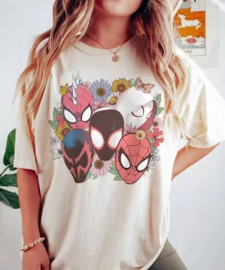Marvel Spider Man Floral Print Tee