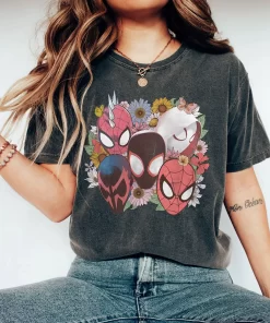 Marvel Spider Man Floral Print Tee