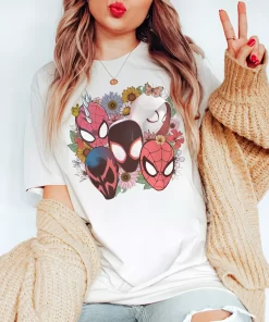 Marvel Spider Man Floral Print Tee