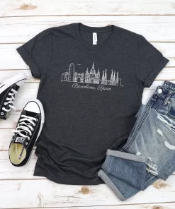 Barcelona City Skyline Spain Tee