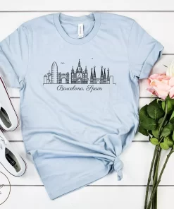 Barcelona City Skyline Spain Tee