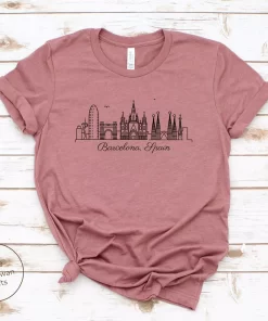 Barcelona City Skyline Spain Tee