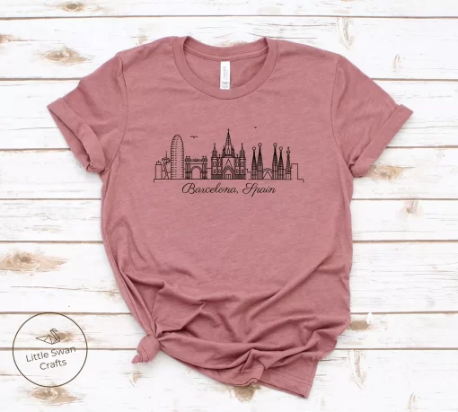 Barcelona City Skyline Spain Tee