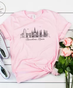 Barcelona City Skyline Spain Tee