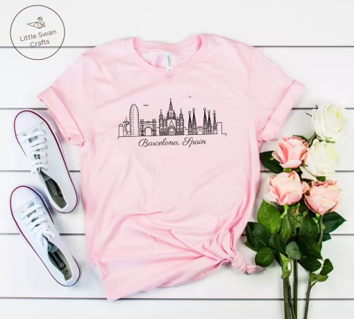 Barcelona City Skyline Spain Tee