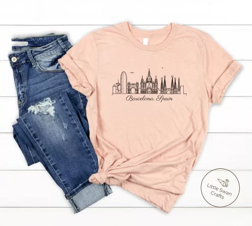 Barcelona City Skyline Spain Tee